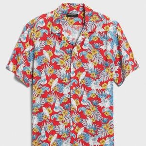 Banana Republic Vacation Shirt Birds Of Paradise L